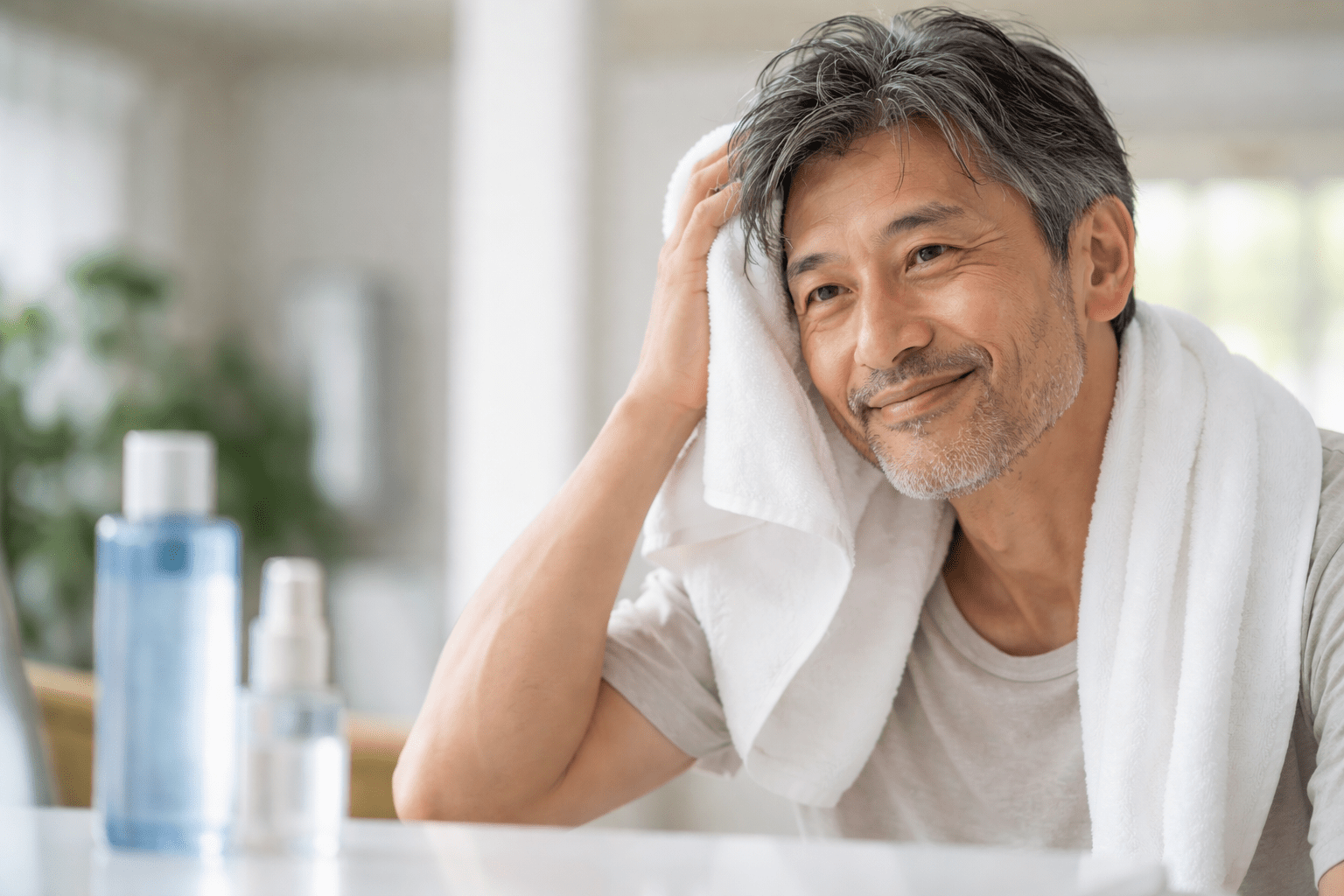 50代男性、肌ケアがめんどくさいままでいい｜風呂上がりに美容液を足しただけの話